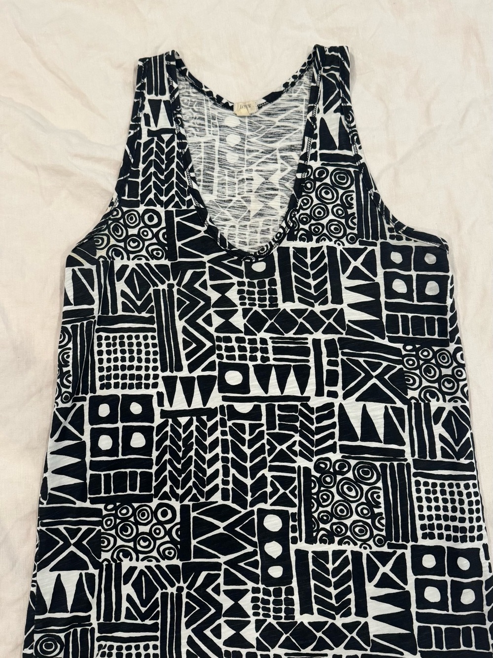 J. Crew Black & White Geometric Print Tank